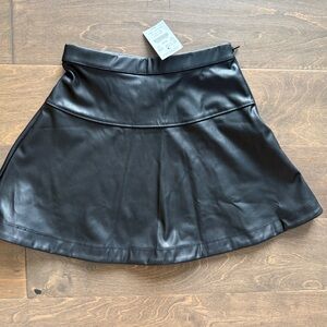 CrewCuts Kids Black Faux Leather Skirt- Size 7